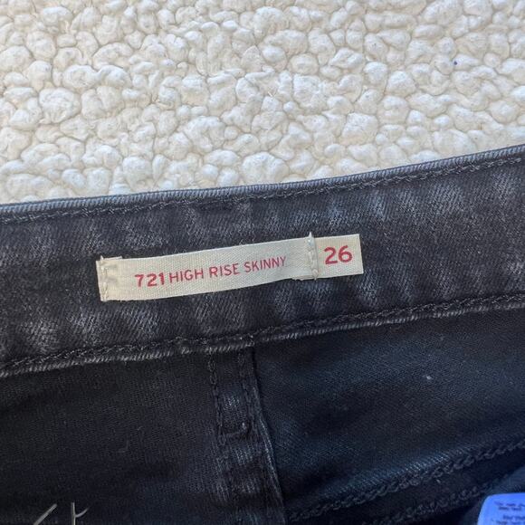 Levi's 721 High Rise Skinny Washed Black 26 - Picture 4 of 11